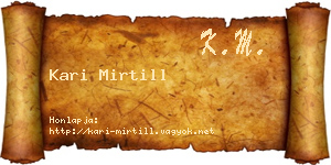 Kari Mirtill névjegykártya